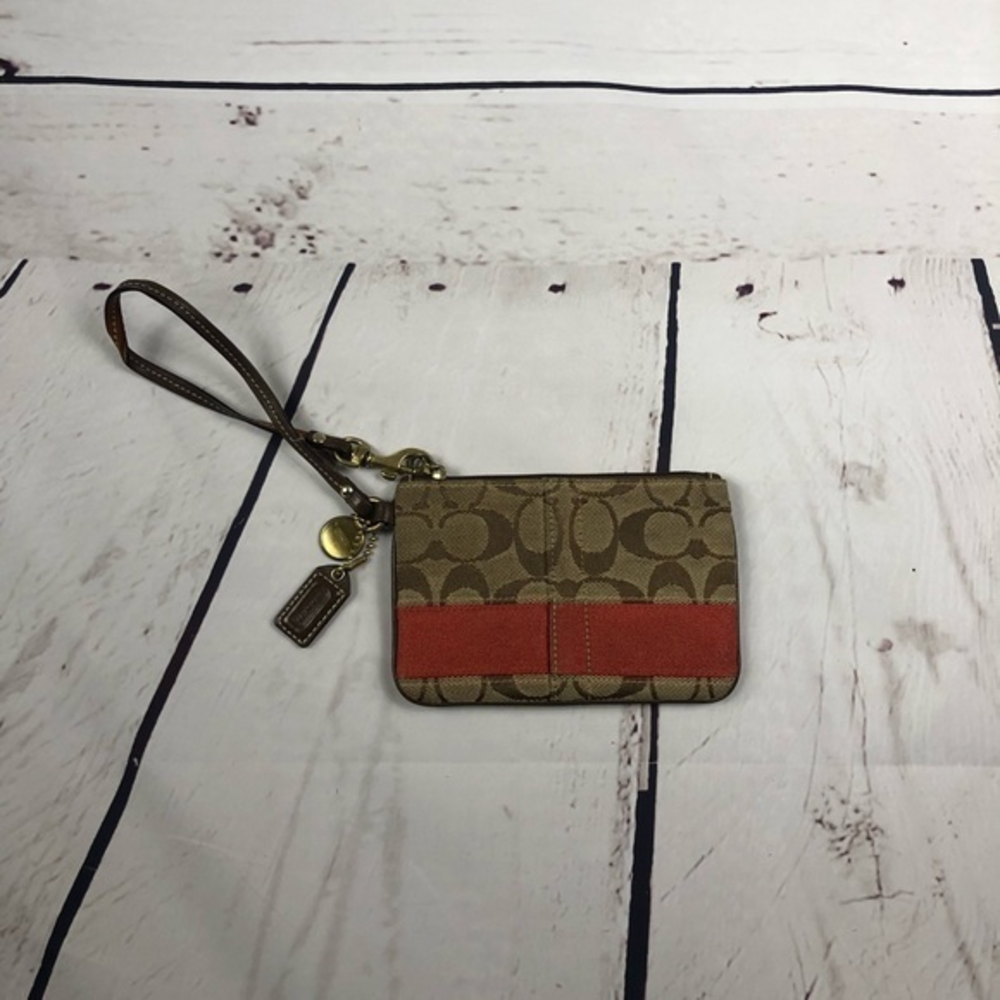 Coach Tan/Orange‎ Wristlet